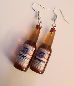 Budweiser bottle earrings
