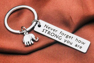 Never forget how strong you are keyring