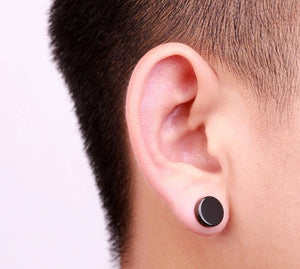 6mm black magnetic earring