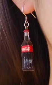 Coke Bottle novelty earrings
