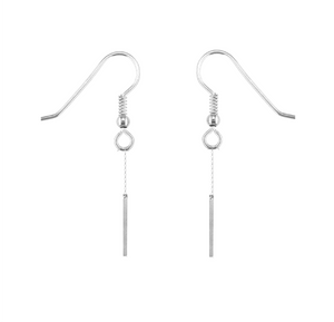 Silver Matchstick Tassel Earrings