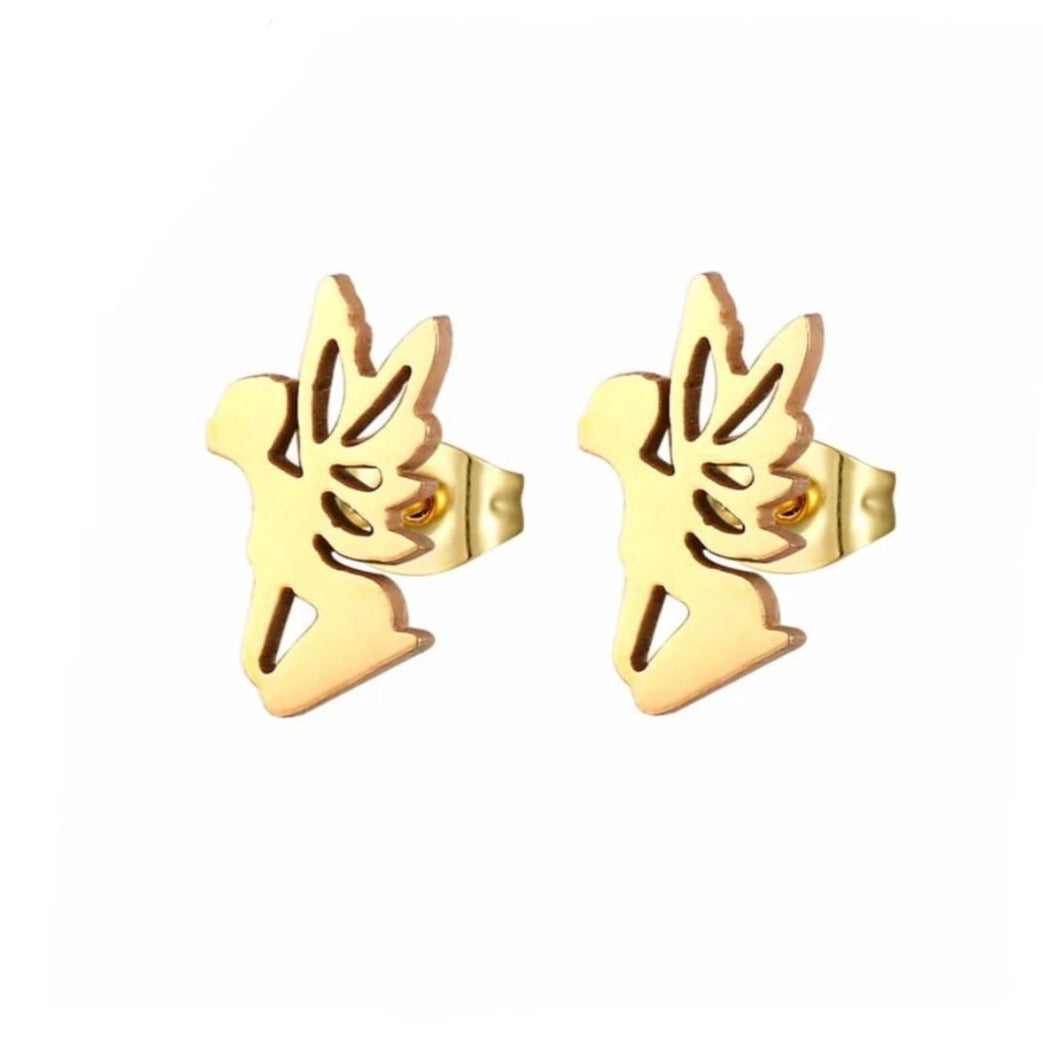 Golden Angel Stud Earrings
