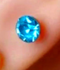 Arctic Blue Gem Stud Earrings