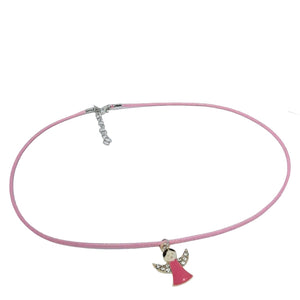 Pink Angel Rope Necklace